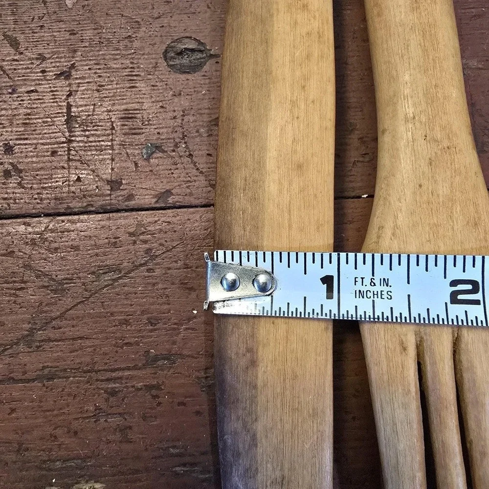 Vintage Hand Carved Wooden Utensil Set Tribal African Decor Art Spoon Fork